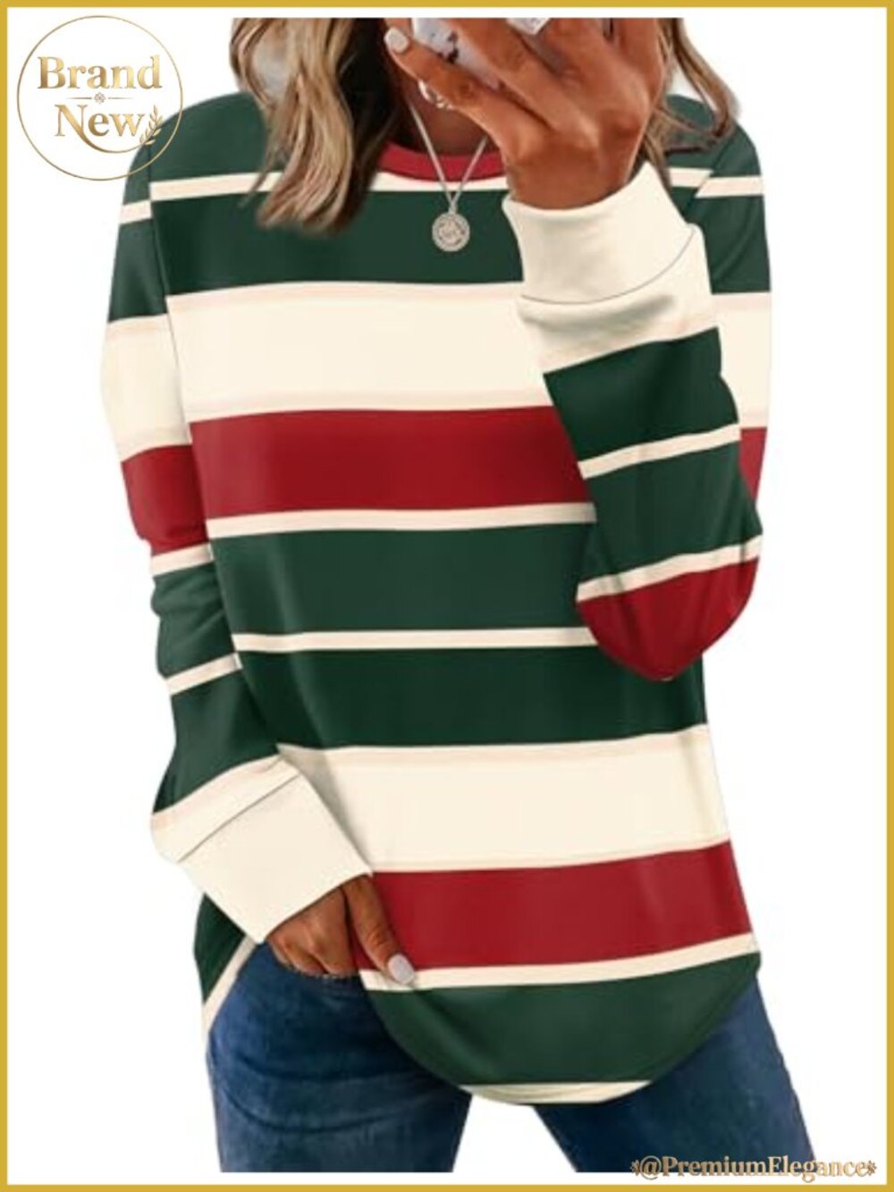 Women's Crewneck Sweatshirt Long Sleeve Curved Hem Lightweight Tunic
